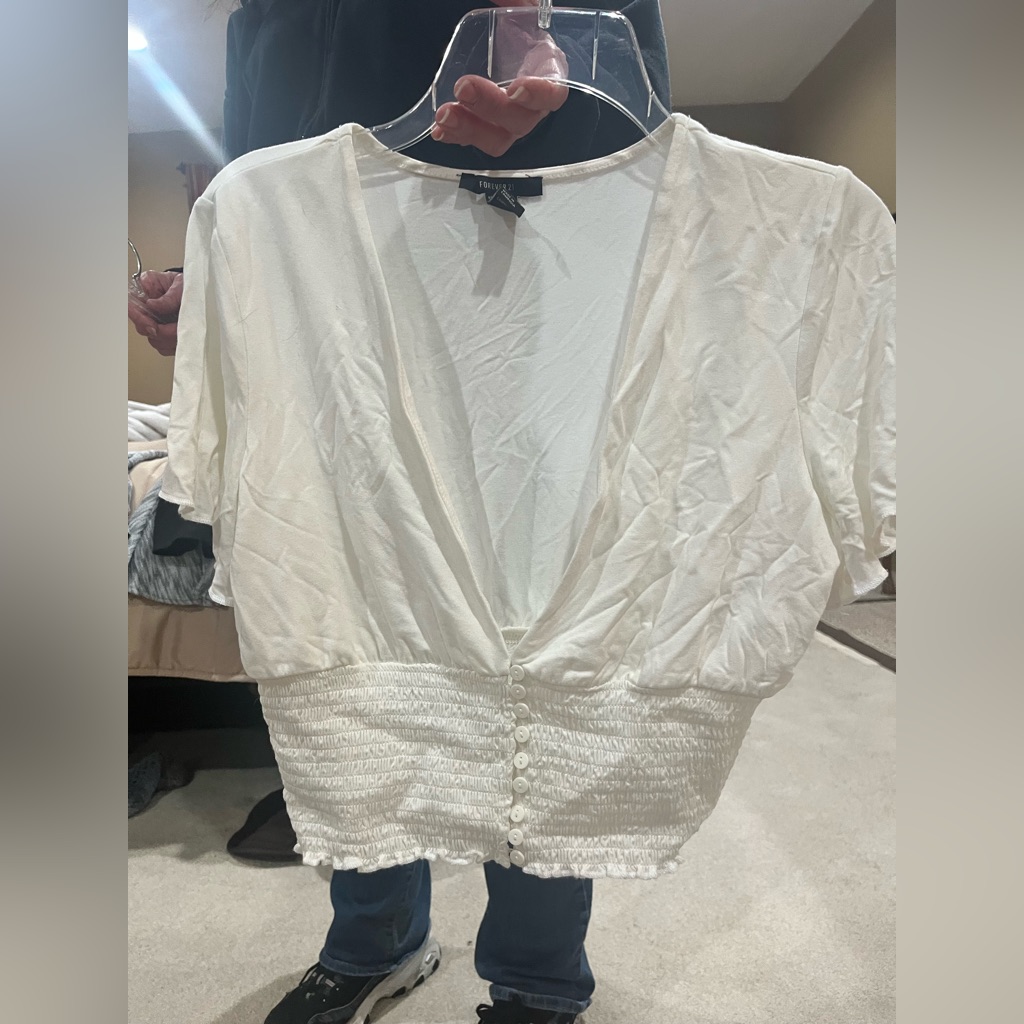 White Button Blouse